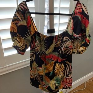 Off Shoulder Tropical Top